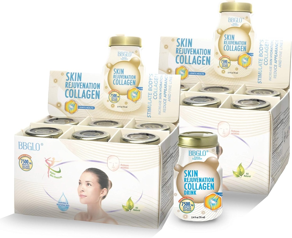 BBGLO® Skin Rejuvenation Collagen Drink - Αντιγήρανση Complex, 2.4 fl. Oz (12 μπουκάλια, κοινή)