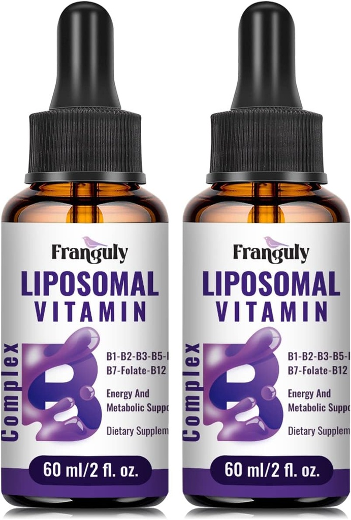 Liposomal Vitamin B Complex Liquid Sublingual B Complex Vitamins Συμπλήρωμα για γυναίκες άνδρες Βελτιωμένη απορρόφηση Μεθυλοποιημένη B12, B1, B2, B3, B5, B6,Folate,Biotin για την ενέργεια και ανοσοποιητική υποστήριξη-4.0 oz