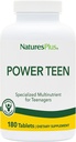 NaturesPlus Source of Life Power Teen - 180 Vegetarian Tablets - Teen Multivitamin with Minerals & Whole Foods for Mental Focus, Energy Booster - Gluten-Free - 90 Servings