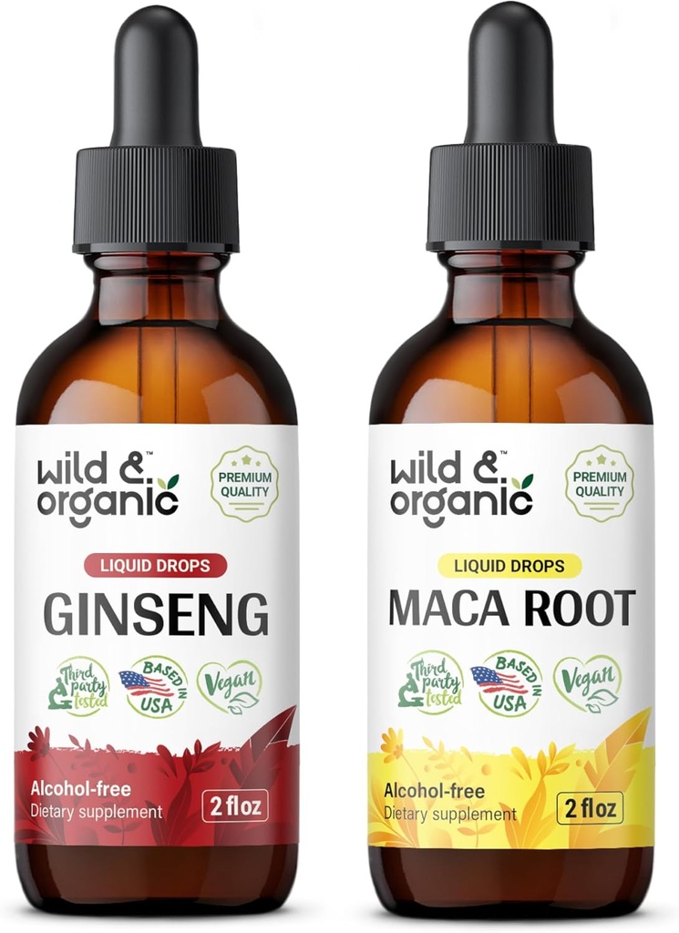 Άγρια & οργανικά Ginseng Βάμμα 2 fl oz & Maca Ρίζα Βάμμα 2 fl oz