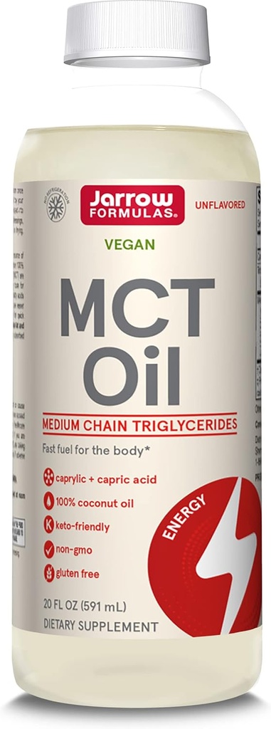 MCT Φόρμουλες jarrow Oil, συμπλήρωμα διατροφής, Ketogenic Diet Υποστήριξη για γρήγορη ενέργεια, 20 fl oz Liquid Oil, 39 Ημέρα προσφοράς