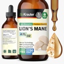 BIO KRAUTER Lions Mane Liquid Extract - συμπλήρωμα μανιταριών για την υποστήριξη του εγκεφάλου - Vegan Lions Mane συμπλήρωμα - Αλκοόλ & ζάχαρη δωρεάν σταγόνες - 4 FL.Oz.