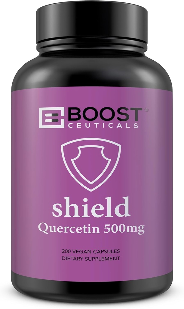 BoostCeuticals Quercetin 200 500mg Vegan Κάψουλες – Όχι Stearates Non GMO Χωρίς γλουτένη Αντιοξειδωτικό Βιοφλαβανοειδές - Πάνω από 6 μήνες προσφοράς