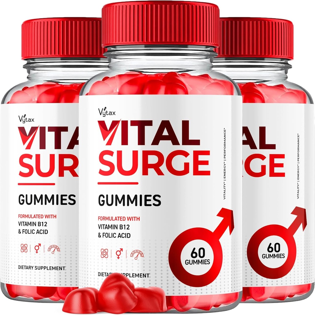 (3 πακέτο) Vital Surge Gummies, Vital Vita Surge Advanced Extra Strength Formula 1000MG Vigor Pump Ανδρική Βιταμίνη συμπλήρωμα - Vitasurge Vitasurge Όλα τα φυσικά συστατικά Νόστιμα μάσημα (180 Gummies)
