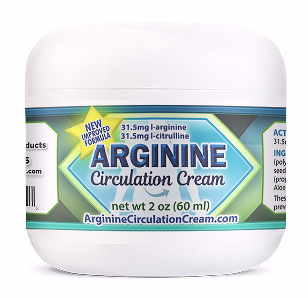 Arginine Circulation Cream 2 oz - Menthol, L Arginine & L Citrulline Lotion - Υποστηρίζει υγιή πόδια & σώμα ροής αίματος - Ολόκληρα οικογενειακά προϊόντα
