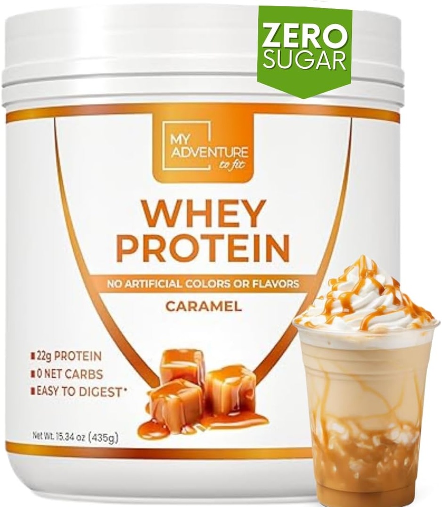 Whey Isolate Protein Powder - Σκόνη χαμηλής πρωτεΐνης υδατανθράκων για γυναίκες - Γλυκασμένη με Stevia Whey Isolate Protein for Muscle Growth - Φυσική σκόνη καθαρής πρωτεΐνης (Caramel, 15 εξυπηρετούν)