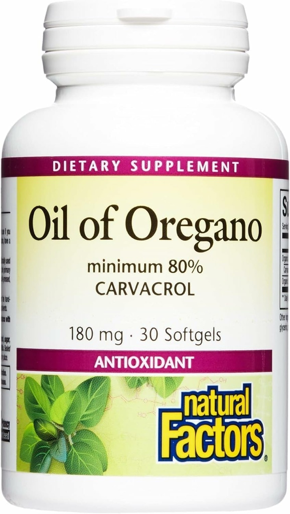 Φυσικοί Παράγοντες, Λάδι Ρίγανης 180 mg, Βοηθά στη Διατήρηση Καλής Υγείας με Εξαιρετικό Παρθένο Ελαιόλαδο, 30 softgels (30 μερίδες)