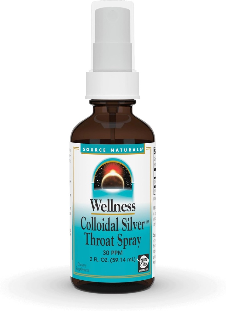 Πηγή Naturals Wellness Colloidal Silver Throat Spray - 30 PPM - 2 Fluid oz