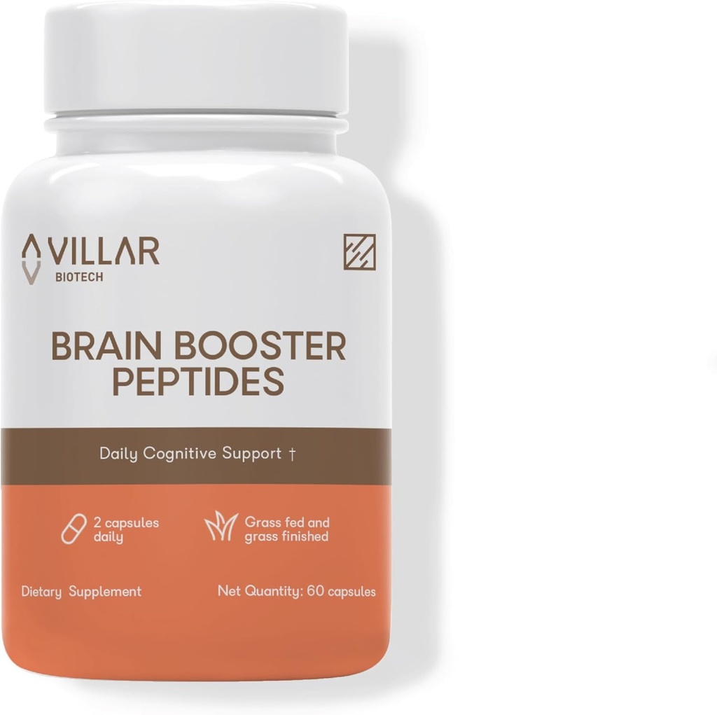 Εγκέφαλος Booster Peptides – Grass‐Fed Bovine Brain – Υποστηρίζει την εστίαση, τη μνήμη και τη διανοητική σαφήνεια – Φυσικό Nootropic με Hydropeptex® – 60 κάψουλες