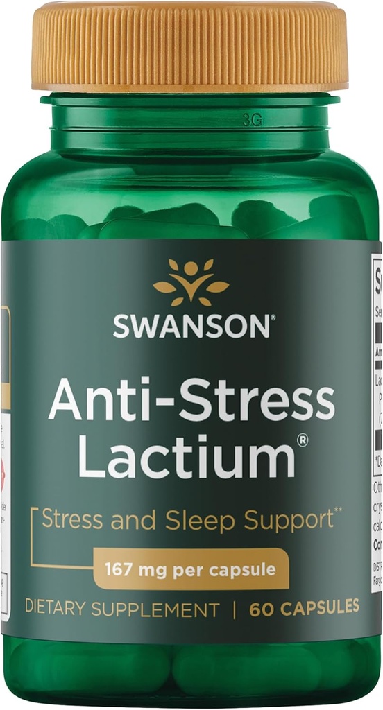 Swanson Γυναικεία Anti-Stress Formula (Lactium) - Βοηθά στην καταπολέμηση του άγχους, προωθεί την χαλάρωση και την υποστήριξη του ύπνου - (60 κάψουλες, 167mg) 1 συσκευασία