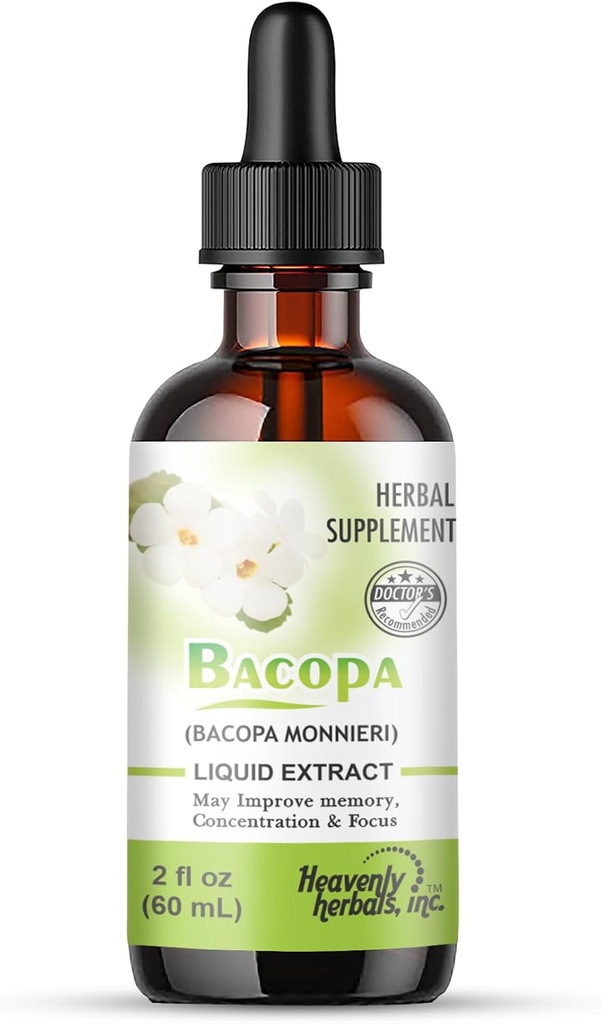 Bacopa Drops -Improves Memory Recentration, Focus - Bacopa Monnieri Extract 