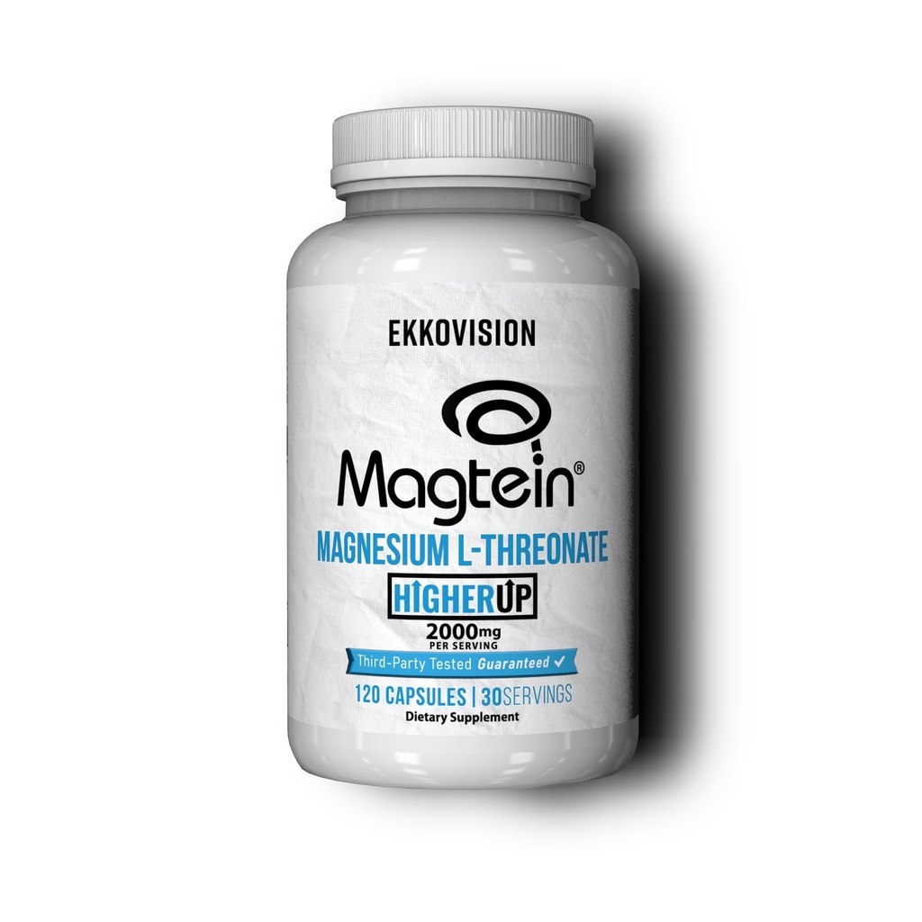Ekkovision Magtein Μαγνήσιο L-Θρεονικό, Μνήμη & Γνωστική Λειτουργία Υποστήριξη, Συμπληρώματα Μαγνησίου με Βασικά Ορυκτά για άνδρες & γυναίκες, 2000 MG ανά υπηρεσία, 120 Εύκολες σε Swallow κάψουλες
