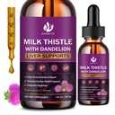 Milk Thistle Supplement for Liver Cleanse Detox & Repair, Liver Detox Drops with Organic Milk Thistle Seed, Artichoke Extract, Dandelion, Turmeric and Vegan, Non-GMO, Gluten-Free (2 Pack, 1 Fl Oz)