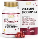 SIGNIFY NATURE VitaBComplex με βιταμίνη C και E, B Complex Βιταμίνες για γυναίκες & άνδρες, BComplex Συμπληρώματα, VIT B1, B2, B3, B5, B6, B8, B9, B12, Super B Softgels - 60 CT