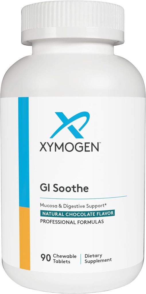 XYMOGEN Συμπληρώματα για την υγεία των ορνίθων - GI Soothe Chocolate - Slippery Elm Bark, Licorice Root Extract & Marshmallow Root - Προώθηση GI Lining Health, Ήπια Bloating Relief & Digestive Comfort (90 Tablets)