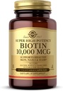 Solgar Biotin 10,000 mcg, 60 Vegetable Capsules - Energy, Metabolism, Promotes Healthy Skin, Nails & Hair - Super High Potency - Non-GMO, Vegan, Gluten Free, Dairy Free, Kosher - 60 Servings