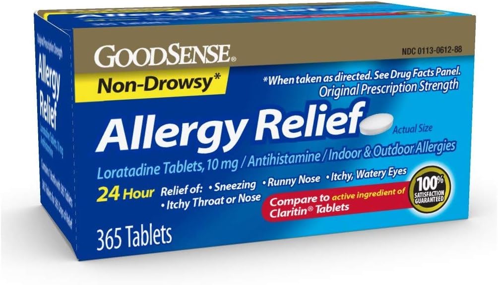 Goodsense Allergy Relief Loratadine 10 Mg 24 Hr Tablets, Blue, 365 Count (πακέτο των 12)