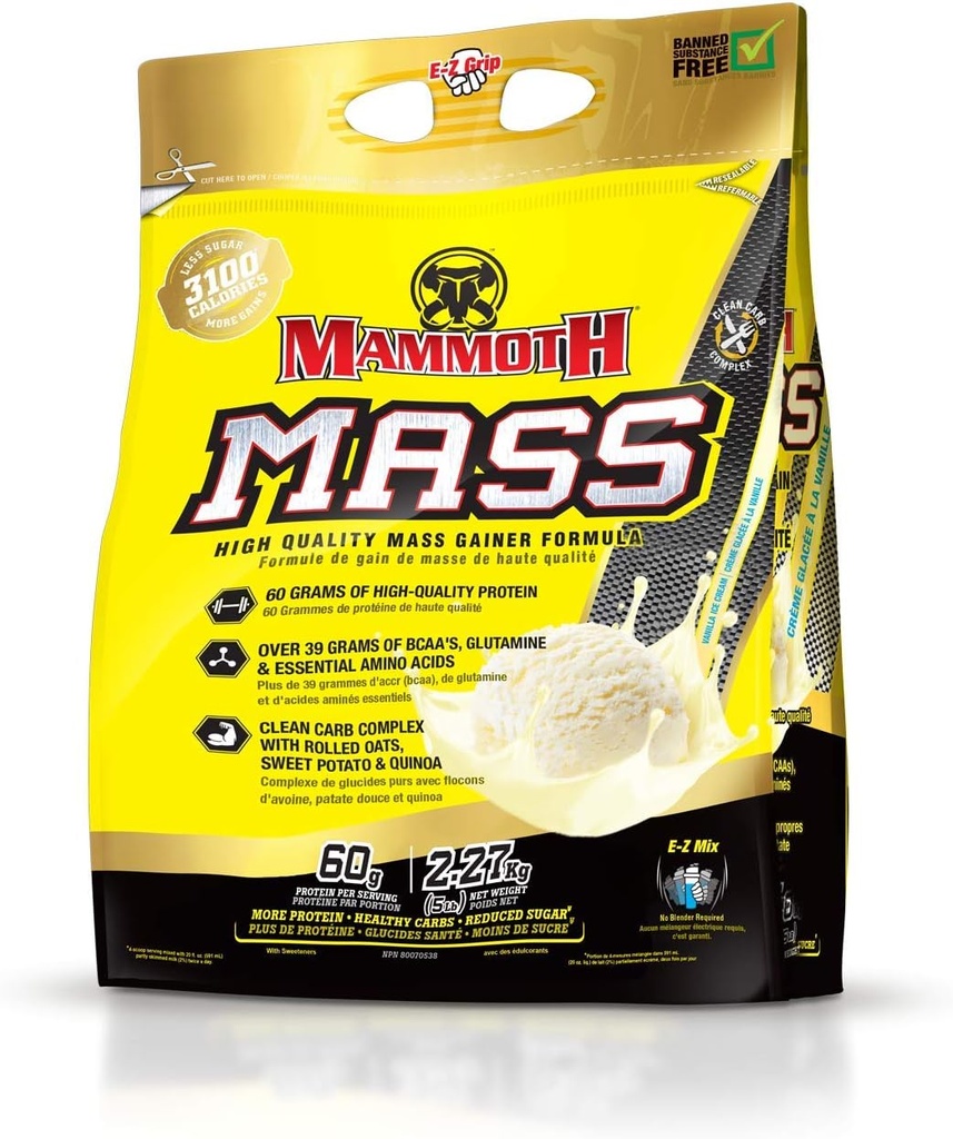 Inter-Active Nutrition Mammoth Mass Supplement, 5 lbs, Vanilla FID15319