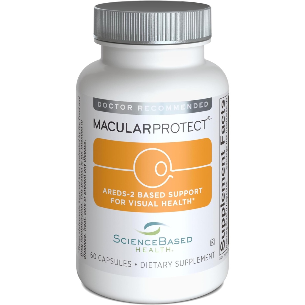 MacularProtect AREDS 2 Formula – Υγεία ματιών Βιταμίνη και ανόργανο συμπλήρωμα με λουτεΐνη, ζεαξανθίνη, και βιταμίνες Β (B6, B12, και φολικό) για Extra Macular Υποστήριξη – 60 κάψουλες