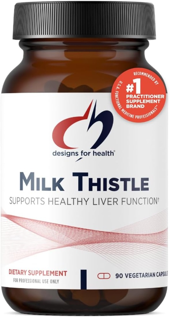 Designs for Health Milk Thistle Extract - Υψηλής Τυποποίησης σε 80% Σιλυμαρίνη από Σπόρους Μήλου - Συκώτι + Συμπλήρωμα Υποστήριξης Ανοξείδωτης Λεκιθίνης για τη Βελτίωση της Απορρόφησης (90 Κάψουλες)