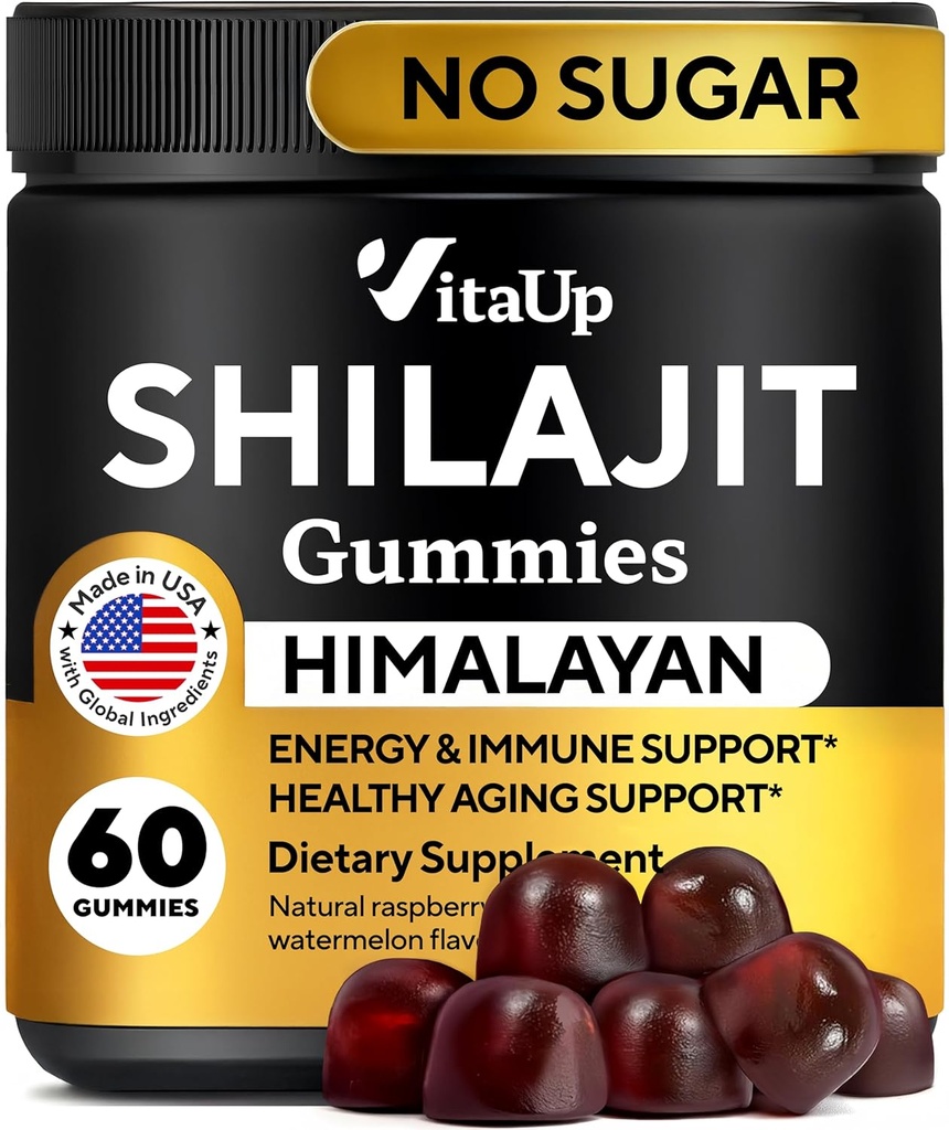 Χειμαλαΐαν Shilajit Gummies for Men & Women - Pure Shilajit for Men Gummies - Sugar Free Gummy Συμπληρώματα με Fulvic Acid - Υγιεινή γήρανση, ανοσοποιητική & ενεργειακή υποστήριξη - 60 Count