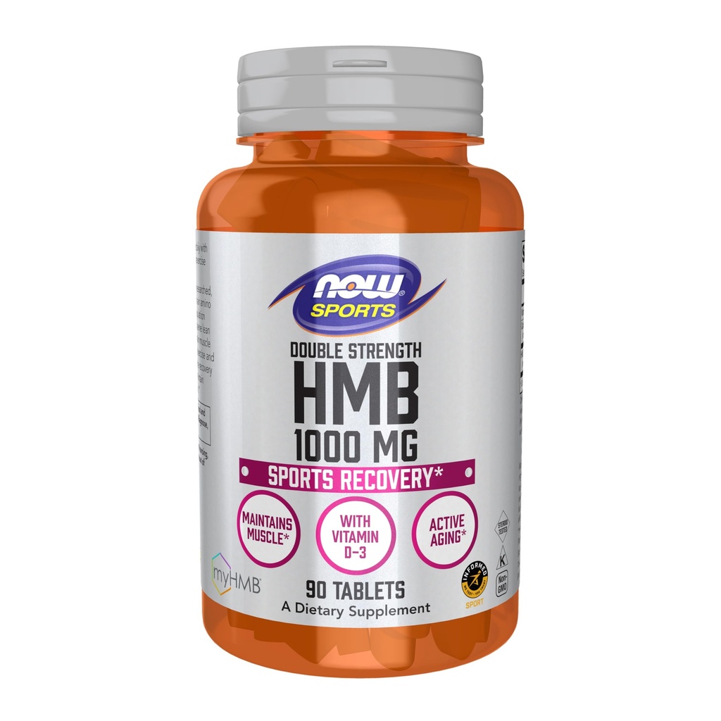 NOW Foods Sports Nutrition, HMB (β-Hydroxy β-Methylbutyrate), Double Strength 1,000 mg, 90 Tablets