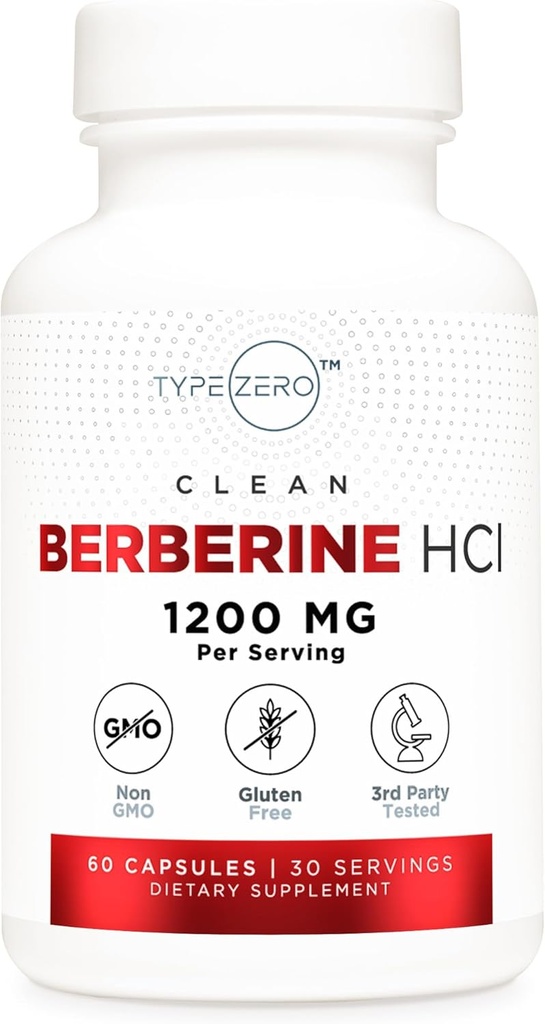 Τύπος Zero Berberine HCL 1200mg 60 Κάψουλες - Καθαρό, μη ΓΤΟ, συμπλήρωμα χωρίς γλουτένη