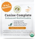 Wholistic Organics Pet Canine Complete - Σκύλος Multivitamin σκόνη - 4 Lb - Daily Dog Βιταμίνες και Συμπληρώματα για τα Σπιτικά Τρόφιμα - ανοσοποιητικό σύστημα, δέρμα, παλτό & Γενική Υγεία - Μικρή και μεγάλη Φυλή