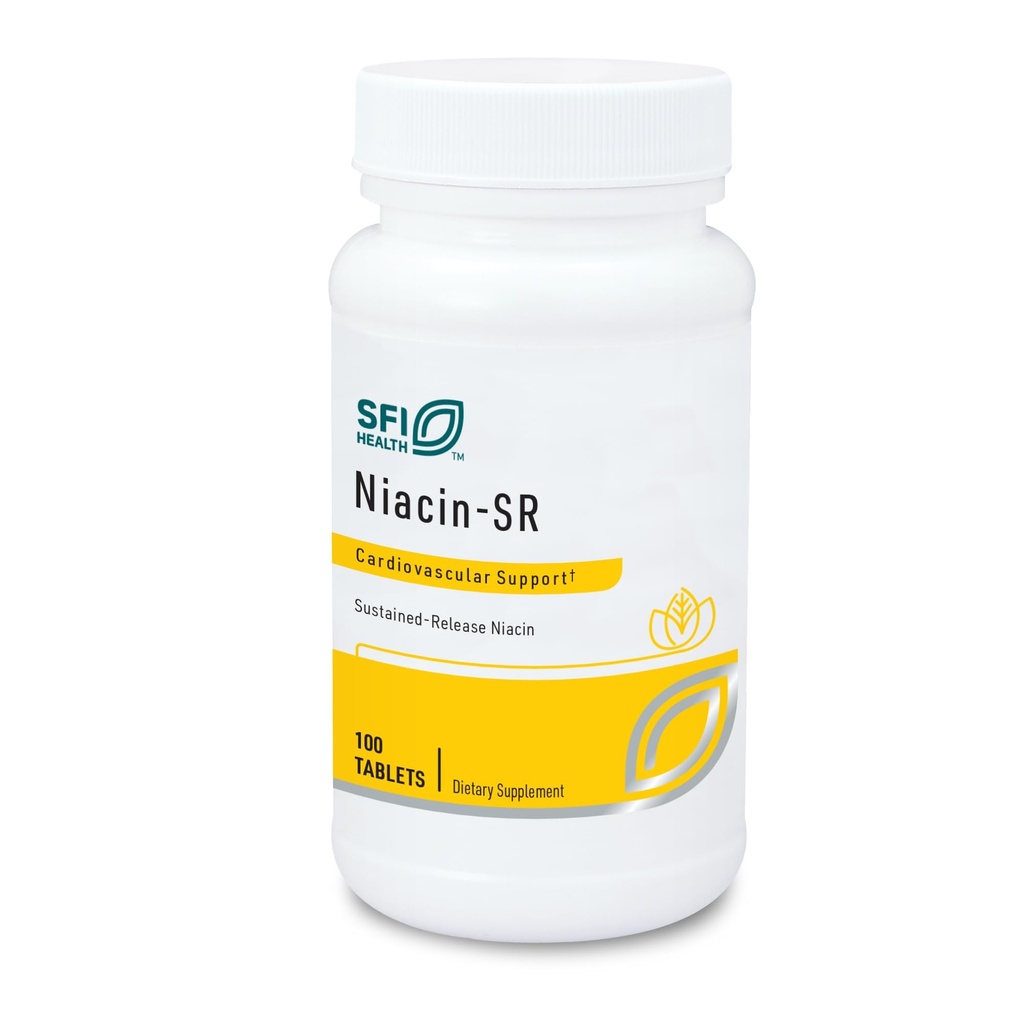Klaire Labs SFI Health Niacin-SR - 500 Milligrams Παρατεταμένη απελευθέρωση Απαραίτητη βιταμίνη Β3 για να βοηθήσει στην αποφυγή της ροής, ρυθμιζόμενη δόση & Hypoallergenic (100 βαθμολογημένα δισκία)