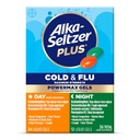 Alka-Seltzer Plus δύναμη Max Ψυχρή & Ημέρα γρίπης+Νυχτερινή ιατρική: Βήχας Καταπιεστική, Ψυχρή και Γρίπη Ιατρική για ενήλικες και παιδιά 12 ετών και άνω, 36 κόμης, συσκευασία μπορεί να Vary