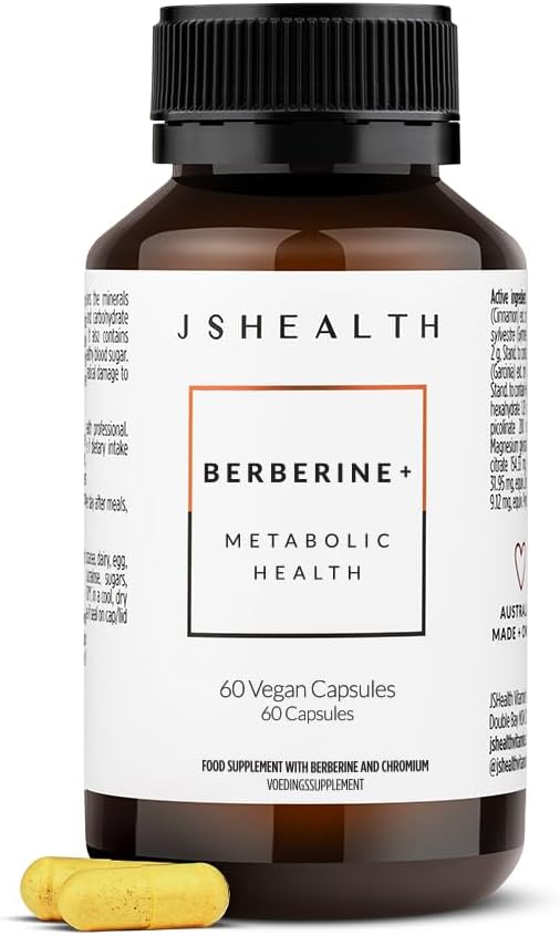 JSHealth Vitamins Berberine+ Formula — Συμπλήρωμα Βερβερίνης για τη Μεταβολική Υγεία — Vegan, Gluten-free & Non-GMO. (60 δισκία)