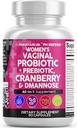 Clean Nutraceuticals Vaginal Probiotics for Women with Cranberry, D-Mannose, Prebiotics, pH Balance Support, Feminine Health, Urinary Tract Cleanse – Capsule Alternative to Gummies – 60 Count
