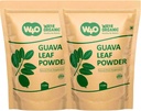 Guava Leaf Powder (100% Natural & Pure), Guava Leaf Tea, Hair Re-Growth, Skin & Nails, Χωρίς συντηρητικά, 100% Pure Guava Φύλλα (Pack of 2)