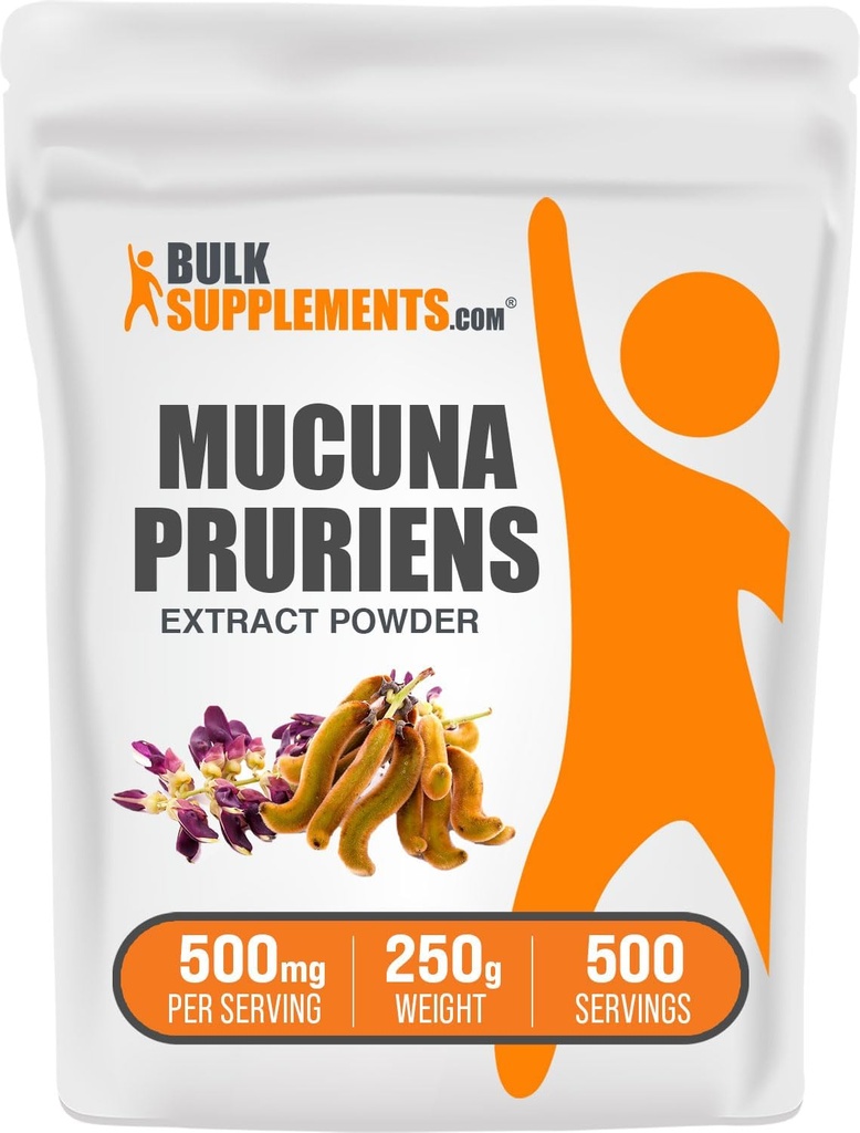 BulkSupplements.com Mucuna Pruriens Extract Powder - Mucuna Pruriens Συμπληρώματα, συμπλήρωμα βοτάνων - Vegan & Gluten Free, 500mg ανά Σερβίρισμα, 250g (8.8 oz) (πακέτο του 1)