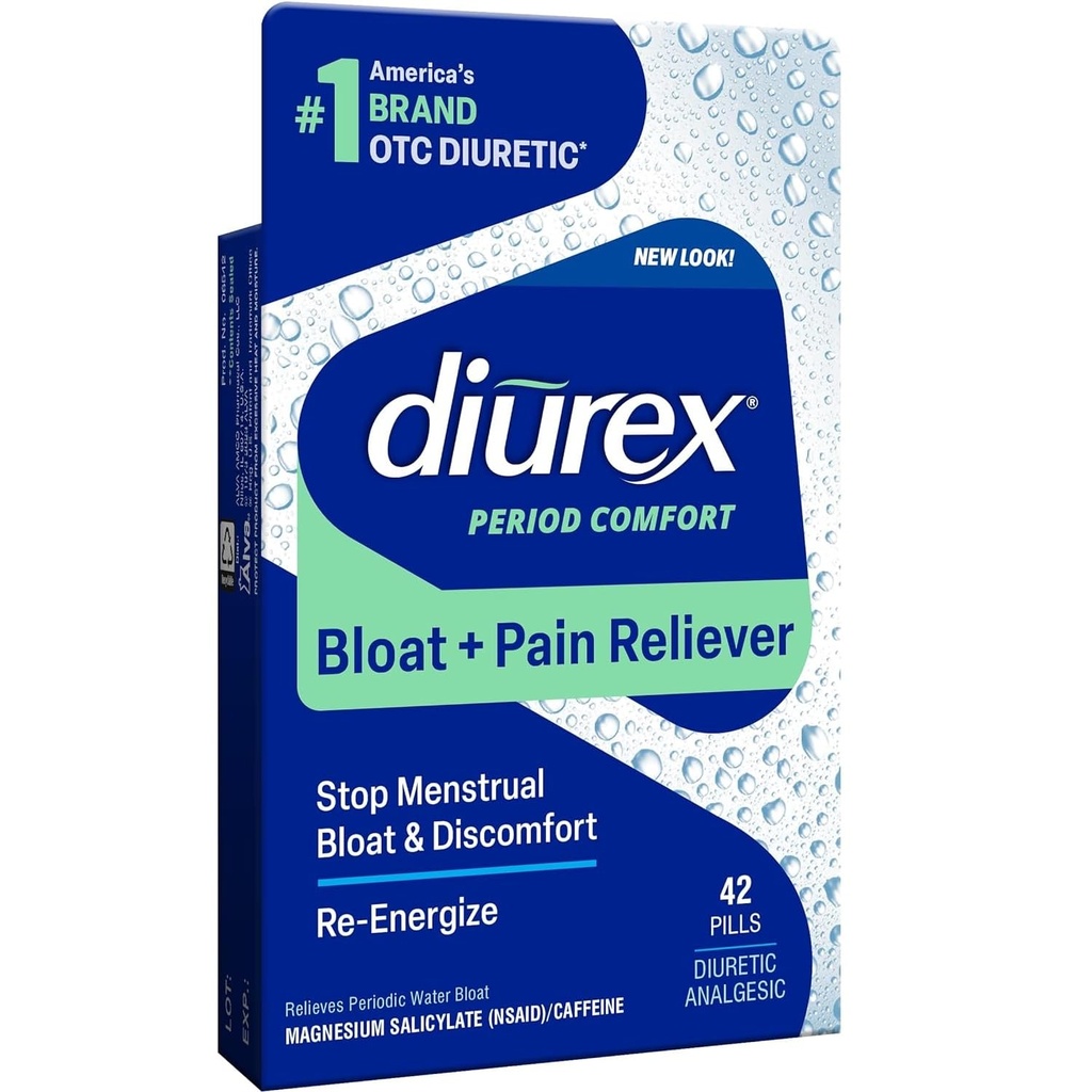 Diurex Water Pills + Pain Relief - Relieve Water Bloat, Cramps, & Fatigue - 42 Count