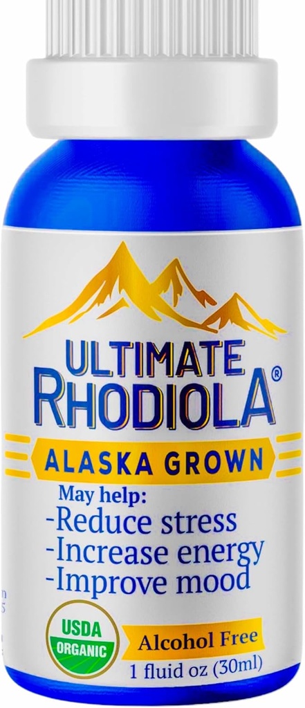 Ultimate Rhodiola®, Alaska Grown, Alcohol Free, Certified Organic, Rhodiola rosea Tincture, CO2 που εξάγεται, Μειώστε το στρες, Βελτιώστε την ενέργεια και τη διάθεση, adaptogen, nootropic, 3o Party Tested