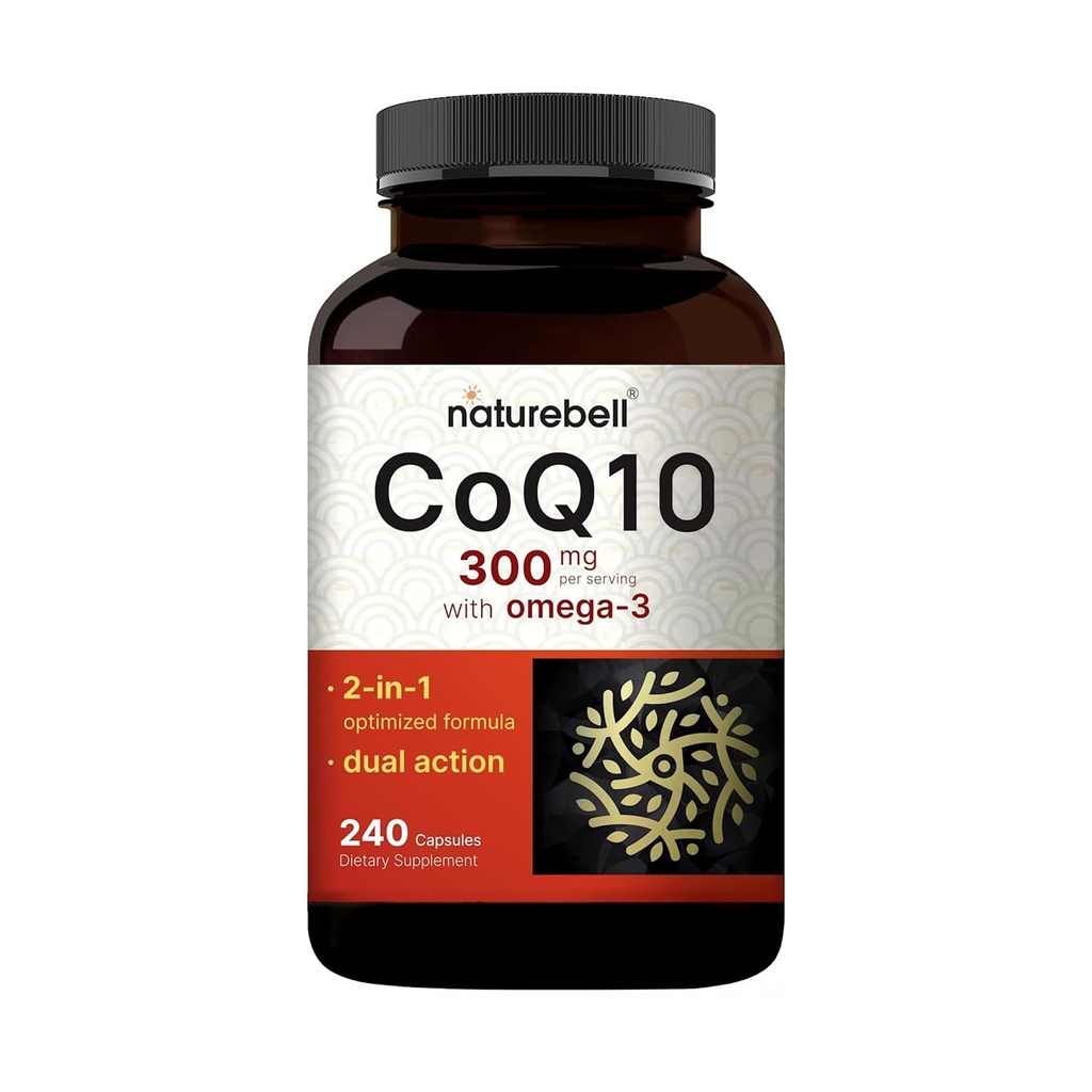 NatureBell CoQ10 300mg με Omega 3, 240 κάψουλες - 120 Ημέρα προσφοράς 