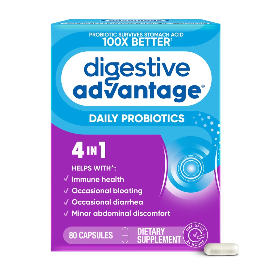 Πλεονέκτημα για τα προβιοτικά για την Digestive υγεία, καθημερινά προβιοτικά για γυναίκες και άνδρες, υποστηρίζει την υγεία των ουροφόρων οδών, περιστασιακή αιμορραγία & διάρροια, μικρή κοιλιακή δυσφορία, & ανοσοποιητική υποστήριξη, 80ct κάψουλες