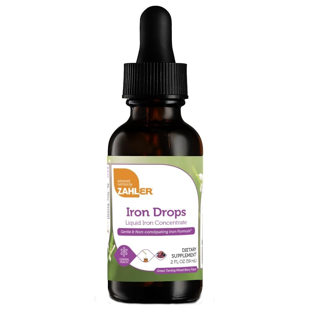 Zahler's Iron Drops, Liquid Iron Concentrate, Gentle and Non-Constipating Iron Formula, 2 Fl OZ.