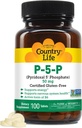 Country Life P-5-P Vitamin B6 – Bioavailable Pyridoxal-5-Phosphate Supplement for Energy, Nervous System Support, and Red Blood Cell Growth – Certified Gluten Free, Vegan, Non-GMO – 100 Capsules