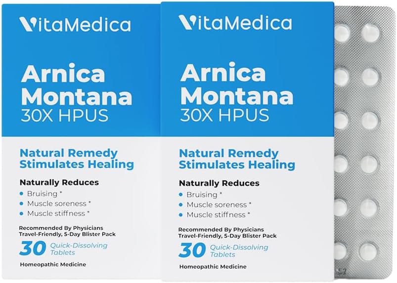 VitaMedica Arnica Montana Blister Pack 30X Tablets for Mushing Pain and Swelling 