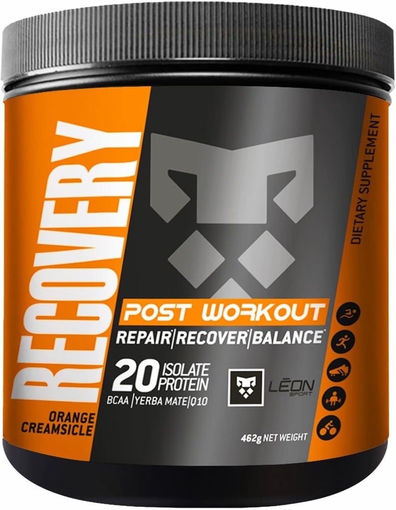 Leon Sport Post Processout Recovery Powder/Muscle Recovery Powder with Protein, COQ10, Amino Acids and BCAA/Daily Protein & Amino Acid - 14 Services