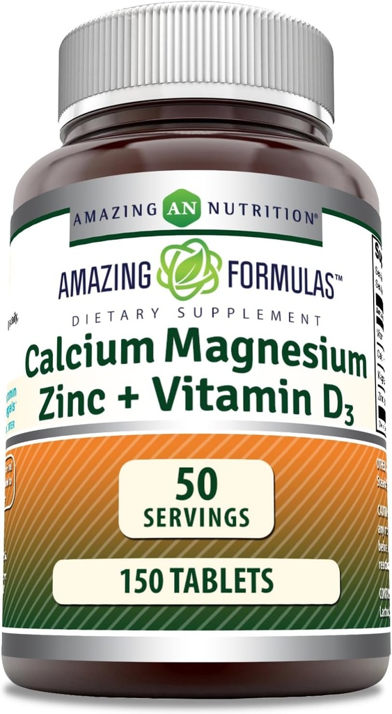 Amazing Formulas Ασβέστιο Μαγνήσιο ψευδάργυρος + D3 συμπλήρωμα 