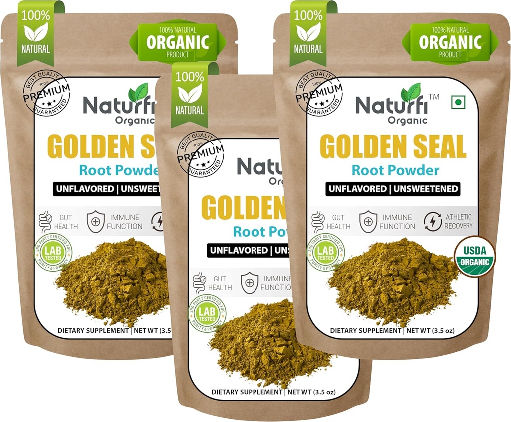 Naturefi Βιολογικό Goldenseal Root Powder - 10,5 oz, 300 σέρβις *USDA Organic 