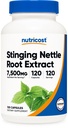 Nutri cost Sting Nattle Root Extract 7500mg Ισοδύναμο, 120 κάψουλες - Χορτοφαγικά Φιλικά, μη ΓΤΟ, Χωρίς γλουτένη