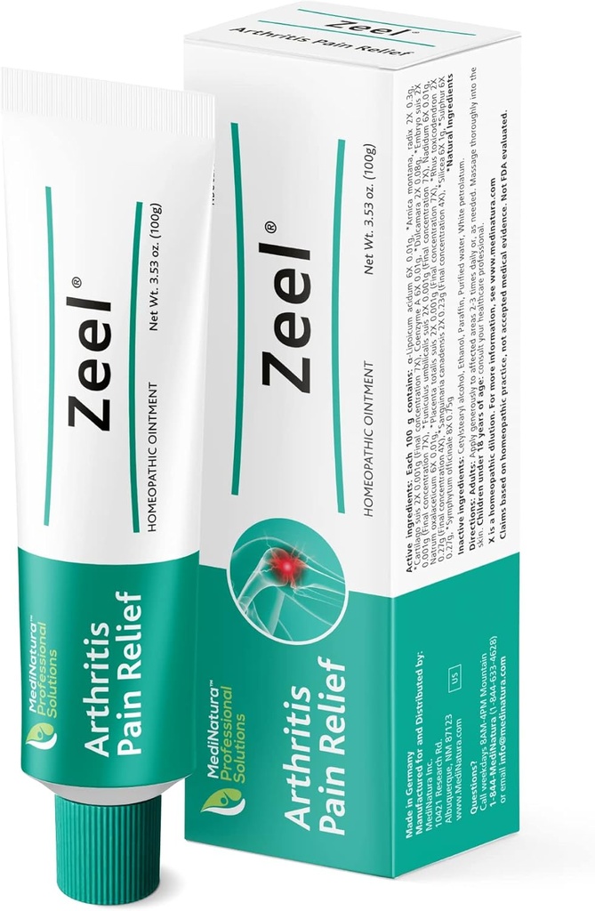 MediNatura Zeel Ointment for Joint Stiffness - Arnica + 14 Active Ingredients - Made in Germany - 3.53 oz
