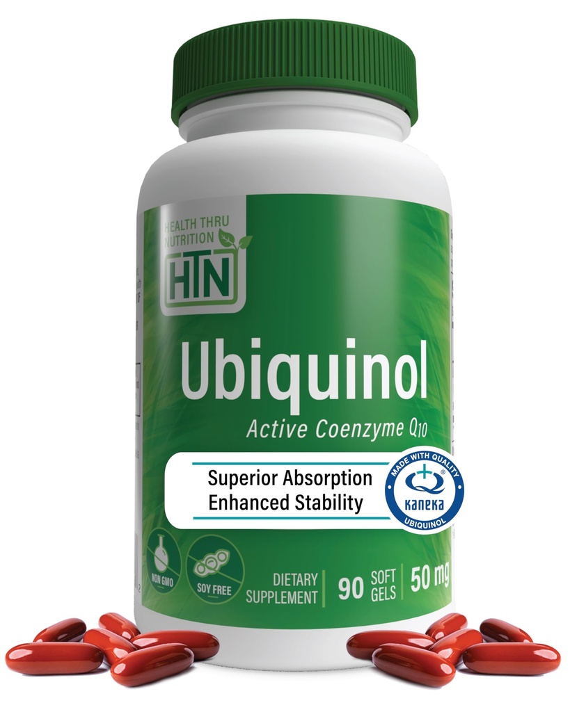 Health Thru Nutrition Ubiquinol 50mg 90 Softgels as Kaneka QH Μειωμένη CoQ-10 