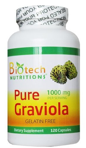 Αγνή Graviola Annona Muricata, 1000 mg σερβιρίσματος, 120 κάψουλες λαχανικών