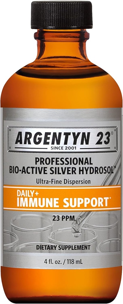 Argentyn 23 Professional Bio-Active Silver Hydrosol for Immune Support – Κολλοειδής Ασημί, 23ppm, 4oz (118mL) – Twist-Top