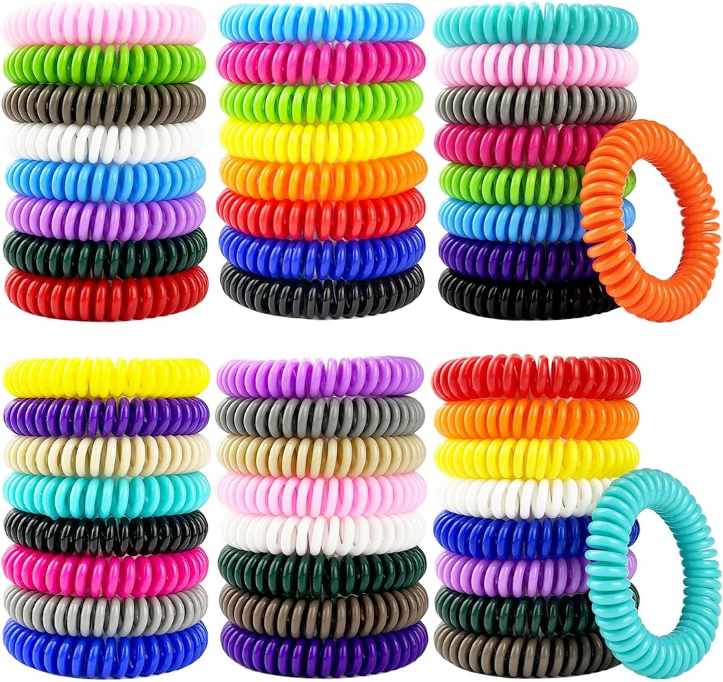 Mosquito Repellent Βραχιόλια 50 Pack, ατομικά τυλιγμένα Mosquito Repellent Bands με 60 Pcs Mosquito Repellent Stickers, DEET-Free Mosquito Wristbands Patches for Adults and Kids Indoor Outdoor